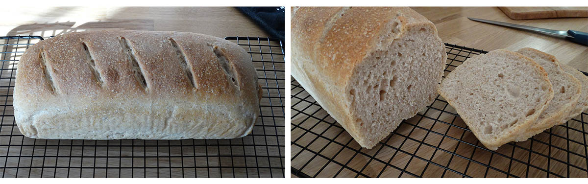 zdjęcie całego bochenka chleba oraz pokrojeonego